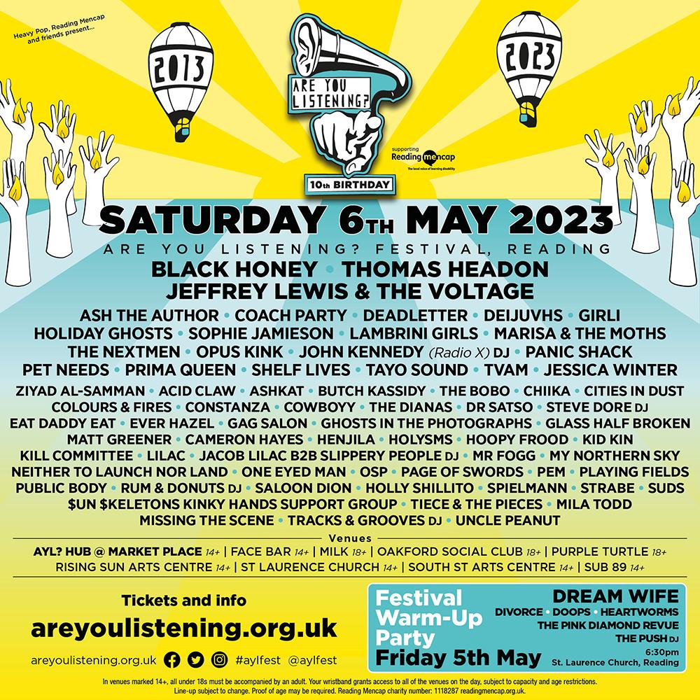 Full line-up announced for Reading's Are You Listening? Festival 2023