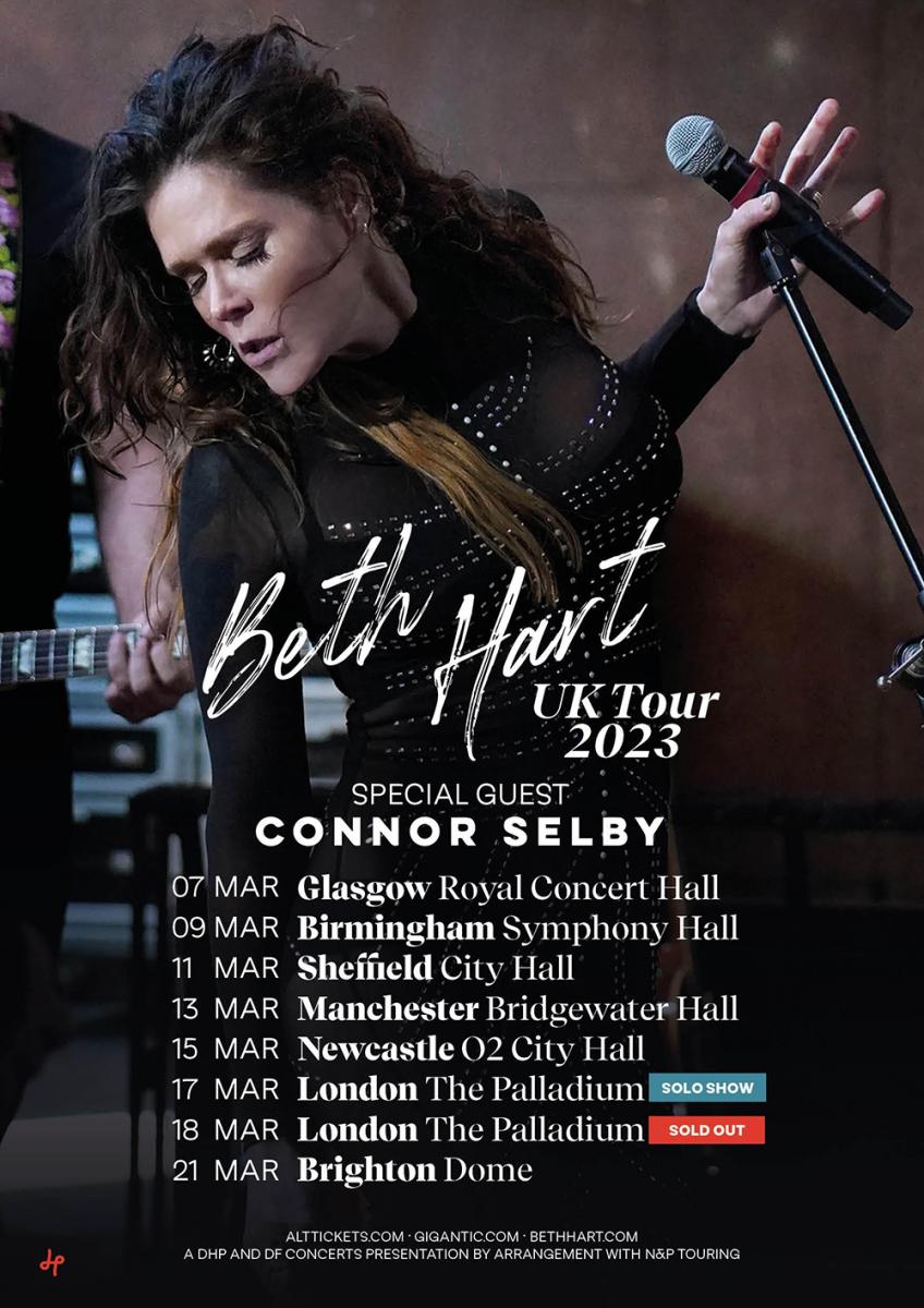Beth Hart announces Connor Selby as special guest on her March 2023 UK Tour