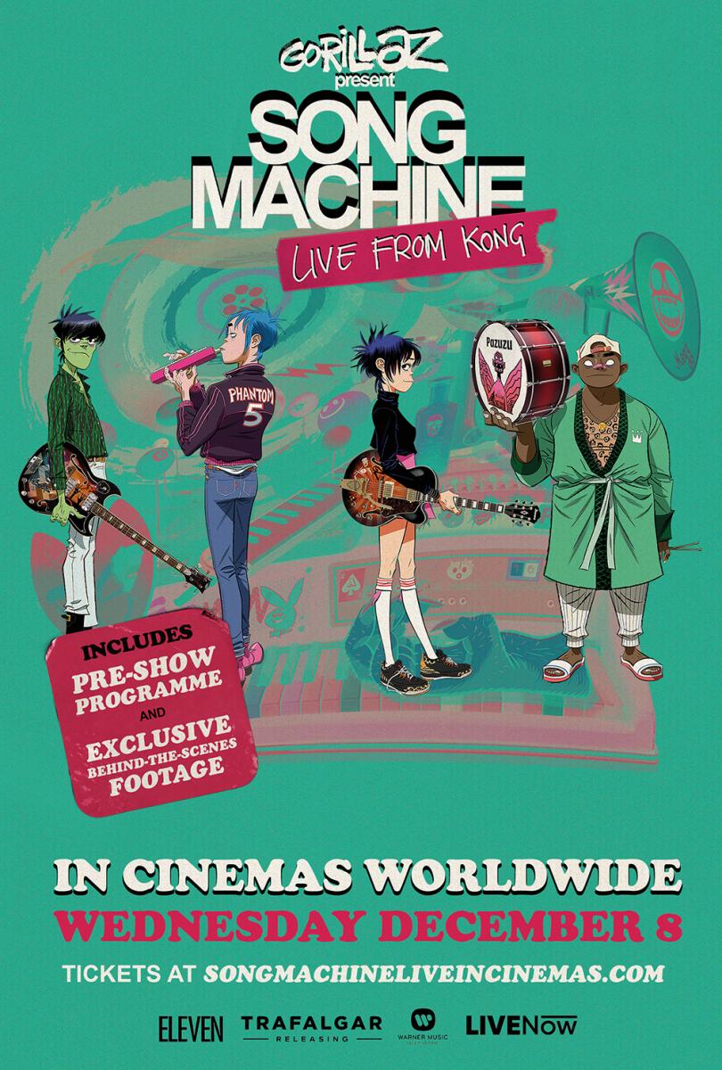 Gorillaz  Present song Machine live from Kong coming to cinemas Globally on Wednesday 8th December