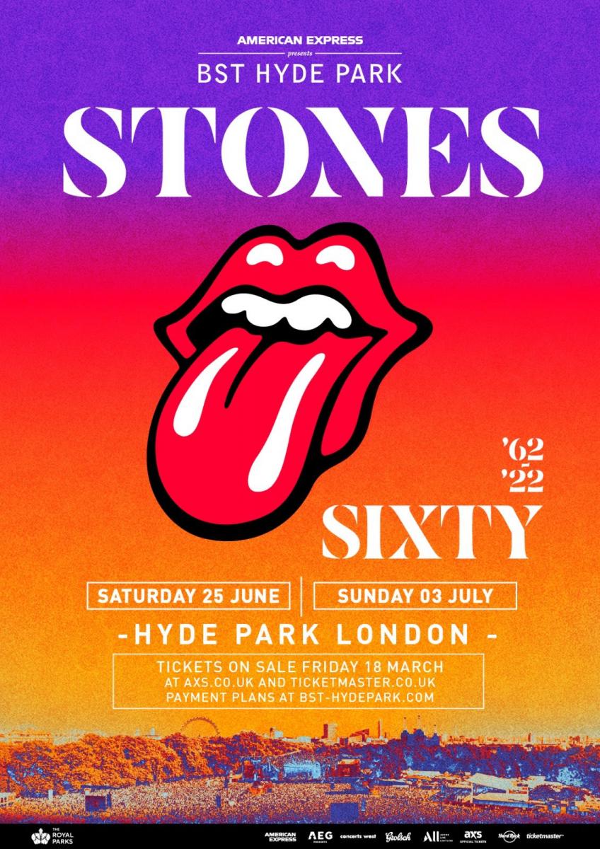 The Rolling Stones return to American Express presents BST Hyde Park to Celebrate their 60th Anniversary