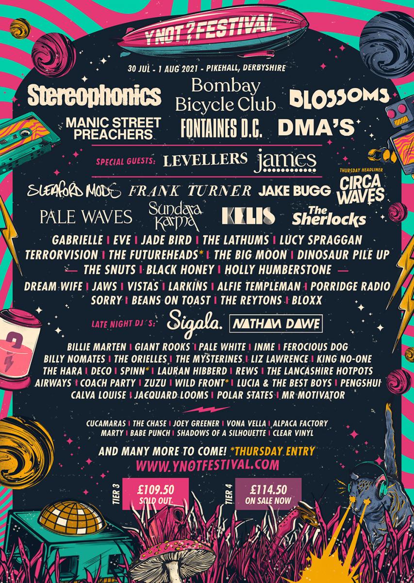 Y Not Festival 2021 Line up Announced - Stereophonics, Bombay Bicycle Club, Blossoms , Kelis, Pale Waves & Many More
