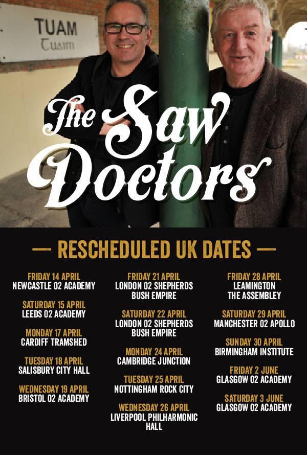 Saw Doctors reschedule UK tour, now coming to Salisbury City Hall in April 2017