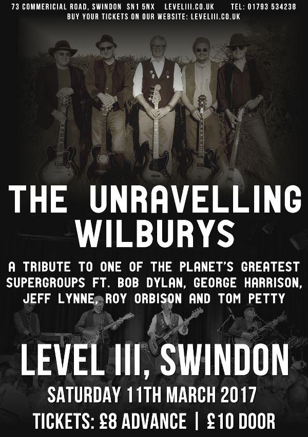 The Unravelling Wilburys take over Swindon's Level 3 this Saturday celebrating a supergroup that featured George Harrison, Bob Dylan and more