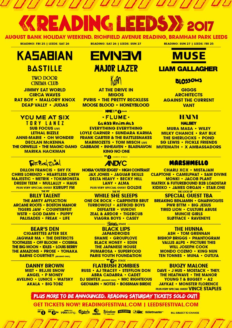 Reading Festival drop final lineup announcement including Liam Gallagher, PVRIS, Japandriod and more