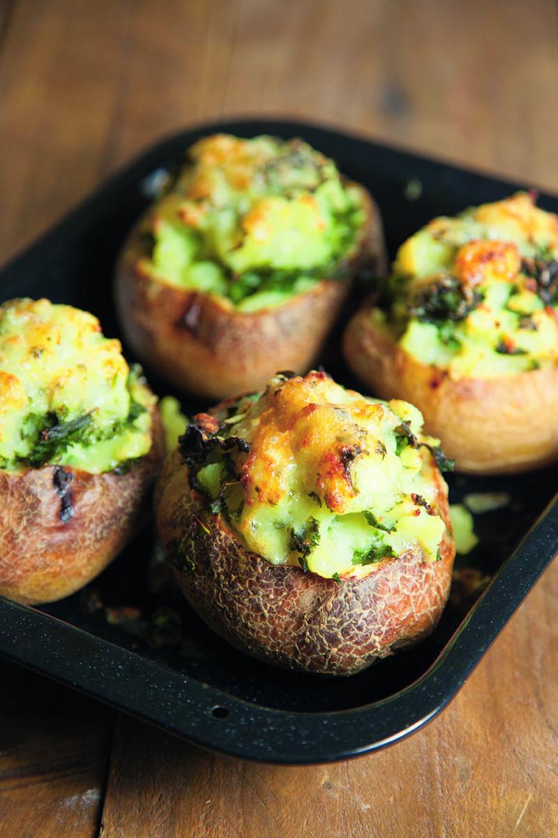 RECIPE: Easy, cheesy, baked spuds with kale