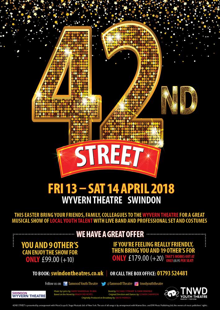 Tanwood Theatre brings the smash hit musical, 42nd Street, to the Wyvern Theatre