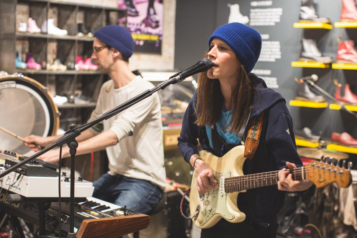 Rising music stars perform to celebrate the launch of Dr. Martens in Oxford