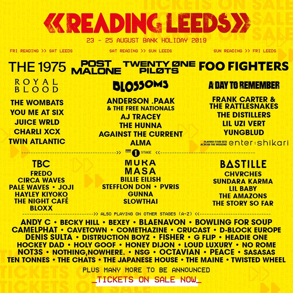 Foo Fighters, Frank Carter & The Rattlesnakes and Royal Blood amongst Reading Festival line-up