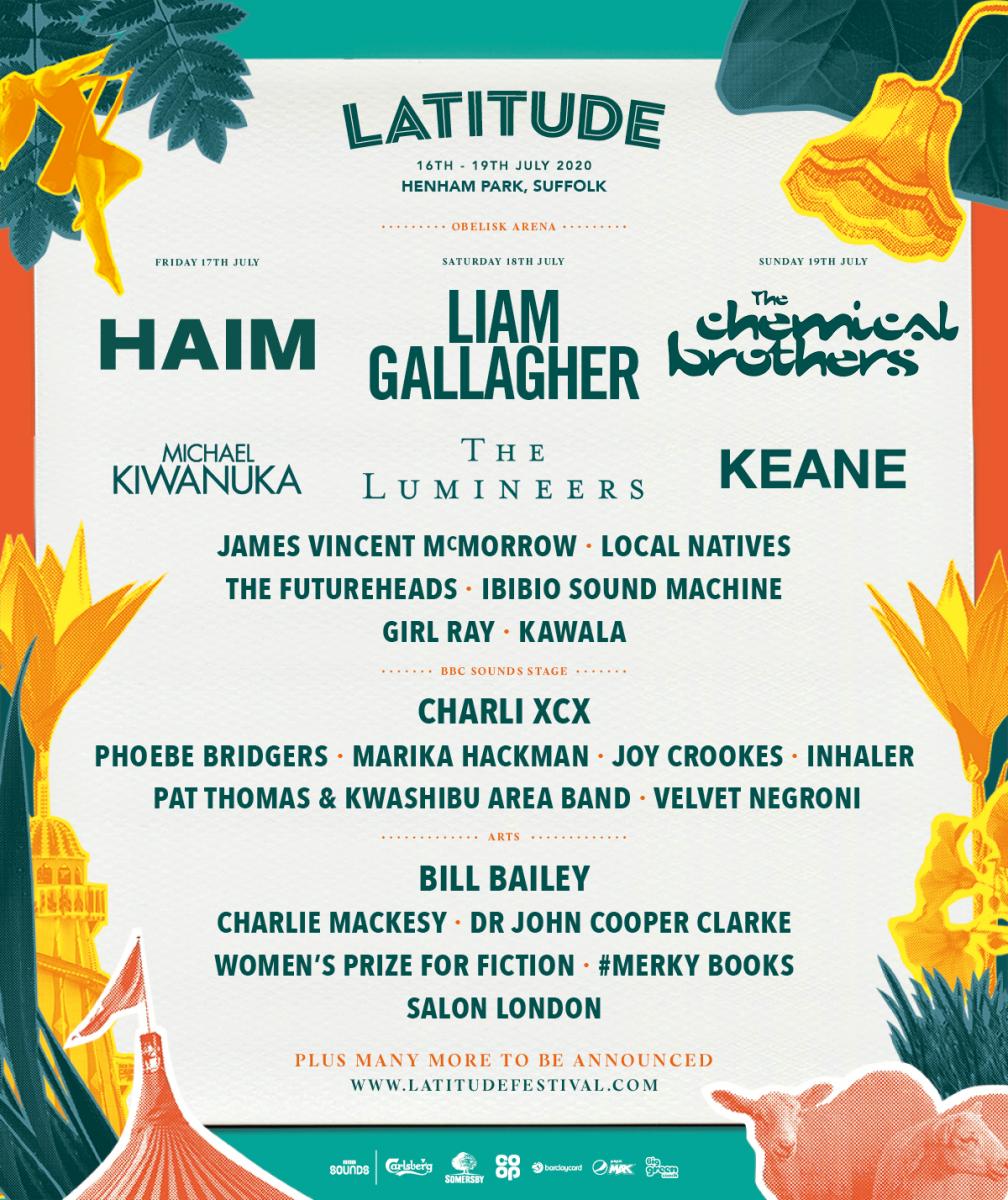 Haim, Liam Gallagher , The Chemical Brothers, Bill Bailey, Charli XCX, The Lumineers  and more For Latitude